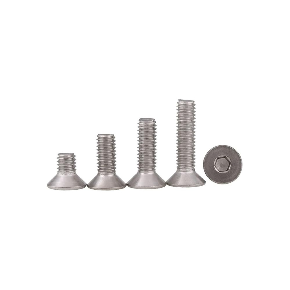 Abbas Ali Stainless Steel Flat Head Socket Screws, Countersunk Allen Hex Bolts, 25 Pack, M10, 50mm