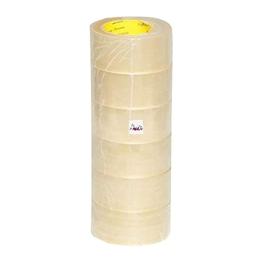Abbas Ali Clear Packaging Tape, 2 x 100 Yards, Pack of 6 Rolls