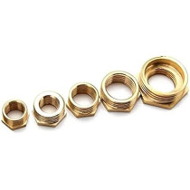 Abbas Ali Pack of 2 Brass Reducer BSP Male to BSP Female Thread, 1 Inch x 3/4 Inch Hex Reducer Bushing Connector
