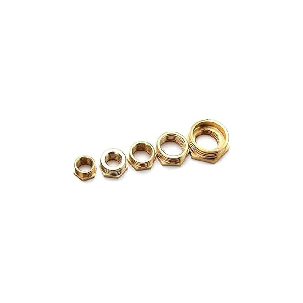 Abbas Ali Pack of 2 Brass Reducer BSP Male to BSP Female Thread, 1 Inch x 3/4 Inch Hex Reducer Bushing Connector