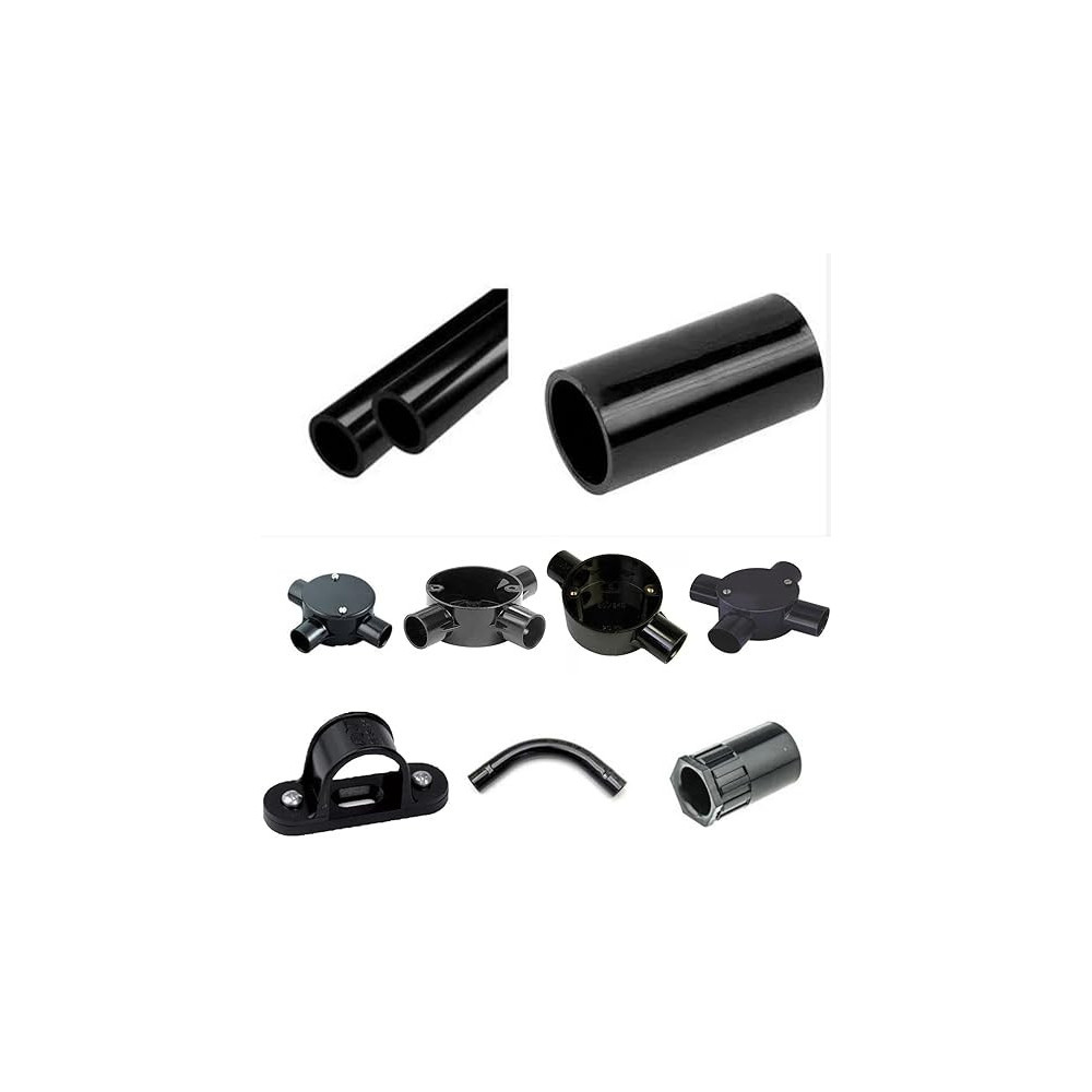 Abbas Ali 36 Piece PVC Electrical Conduit Pipe And Fittings Set, 32mm, Durable and Corrosion Resistant for Indoor/Outdoor Wiring