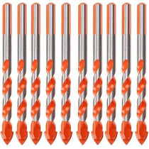 Abbas Ali 10 Piece Ceramic Tile Drill Bit Set for Tile, Brick, Glass, Plastic, Wood, and Concrete, 8mm Size