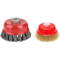 Abbas Ali Cup Wire Brush Drill Attachment, Twisted Wire Brush, M10 x 2.5 Inch for Rust, Corrosion, and Paint Removal