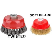Abbas Ali Cup Wire Brush Drill Attachment, Twisted Wire Brush, M10 x 2.5 Inch for Rust, Corrosion, and Paint Removal
