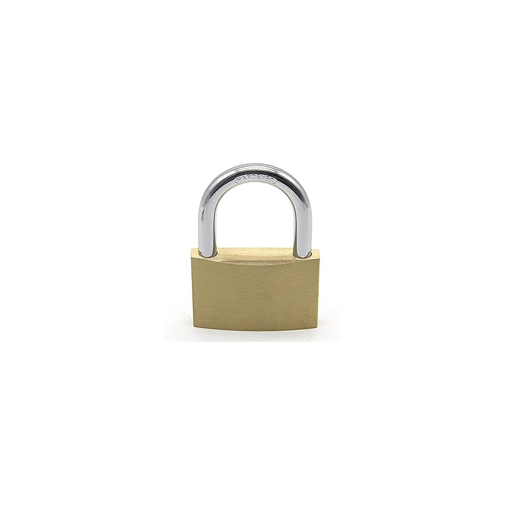 Generic Hasanat Essentials 20mm Mini Padlock, Brass Body with Key, Luggage Lock for Bags and Suitcases, Blister Packed