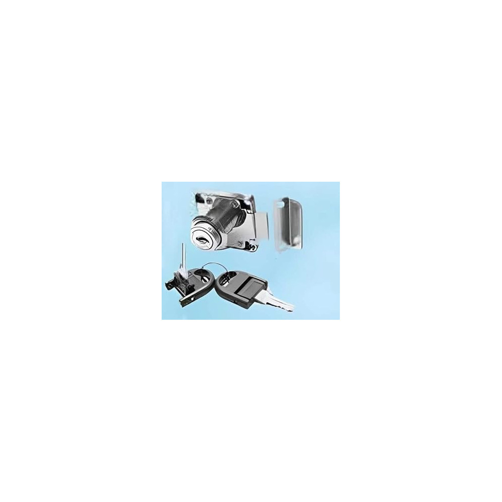 Abbas Ali Drawer Lock, Imported Metal Cabinet Lock, Silver Tone, Iron Key