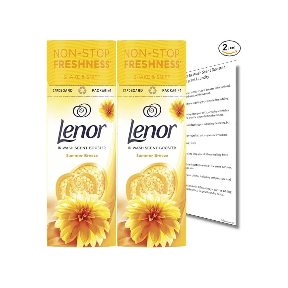 Lenor Fade-Style Scent Booster Beads, In-Wash Scent Booster Summer Breeze, 2 X 176 G