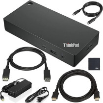 Lenovo Thinkpad Usb Type-C Dock Gen 2 With 4K Plus Zoomspeed Hdmi Cable (With Ethernet) Plus Zoomspeed Displayport Cable Plus Starter Bundle, Black (40Ay0090Us)