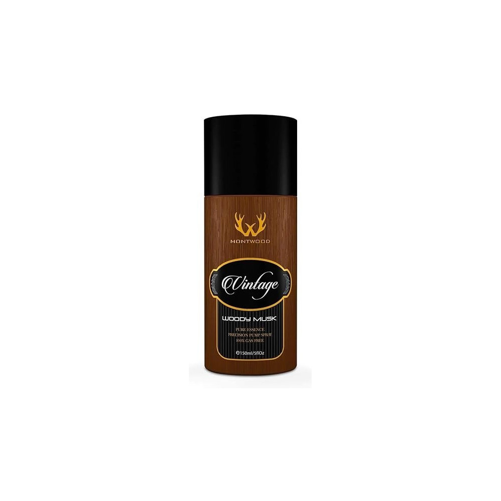 Montwood Vintage Collection Woody Musk Pure Essence Spray For Men, 150 Ml