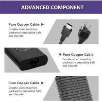 New Slim 65W Usb C Laptop Charger For Hp/Dell/Lenovo Laptop Charger, Universal Computer Ac Power Adapter Cord Replacement 45W Acer Asus Samsung Or Macbook/Smart Phone/Tablet