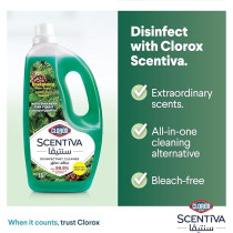 Clorox Scentiva Disinfectant Floor Cleaner, Mediterranean Pine Forest, Kills 99.9% Of Viruses And Bacteria, 1.5L