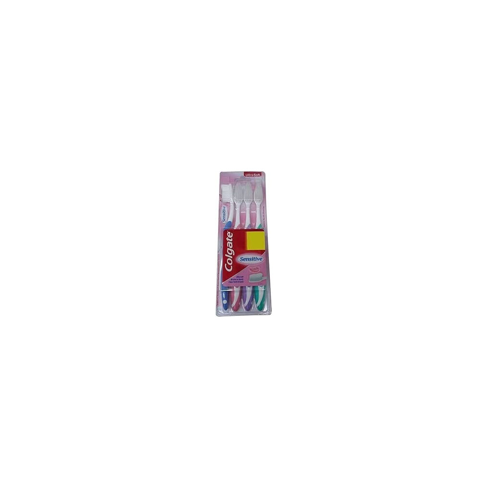 Colgate Sensitive Manual Toothbrushes For Adults, Ultra Soft, 4 Pieces, Multicolor