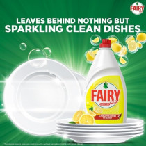 Fairy Max Plus Lemon Dishwashing Liquid With Bleach Alternative Power, 6 X 600Ml