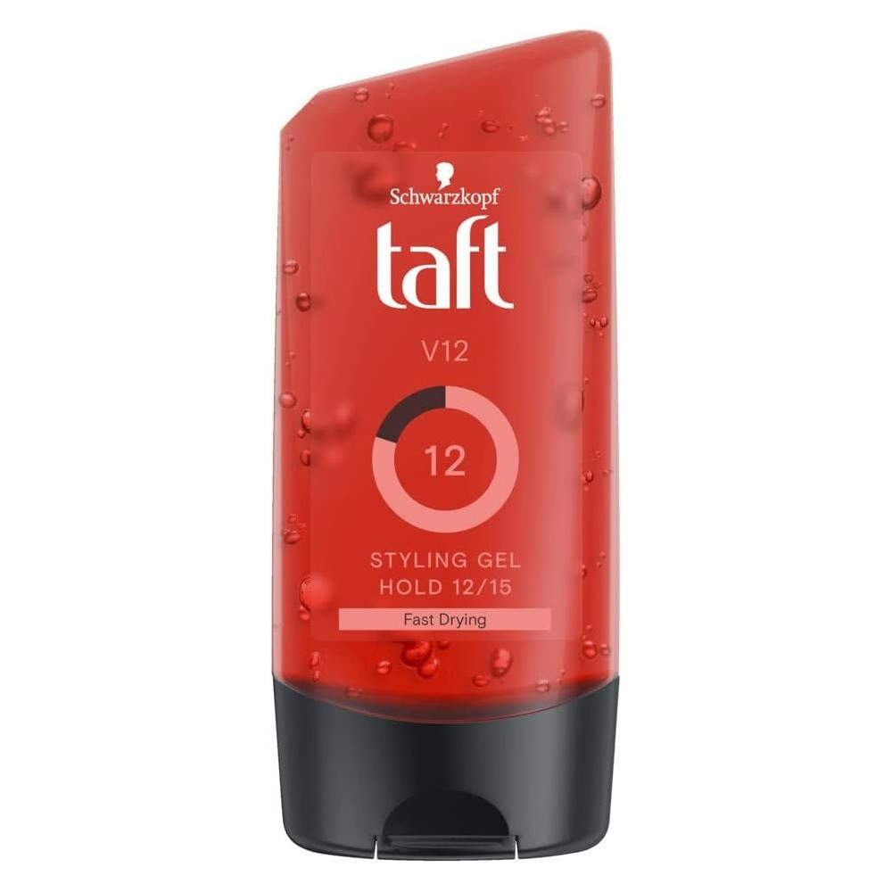 Taft V12 Hold 12/15 Fast Drying Styling Hair Gel, 150 Ml