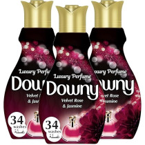Downy Perfume Collection Concentrate Fabric Softener Feel Elegant, 3 X 1.38L