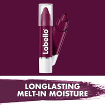 Labello Lipstick, Crayon Colour Lip Balm, Black Cherry, 3 X 3G