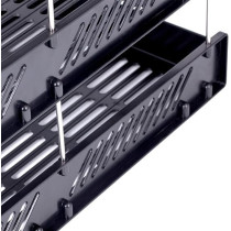 Deli Effective PS Material Three-Tier File Desk, Black