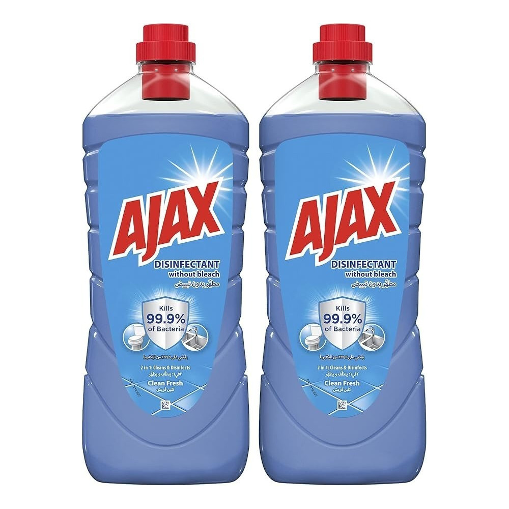 Ajax 2 In 1 Antibacterial All Purpose Disinfectant Cleaner, 1.5 Litre x Pack Of 2
