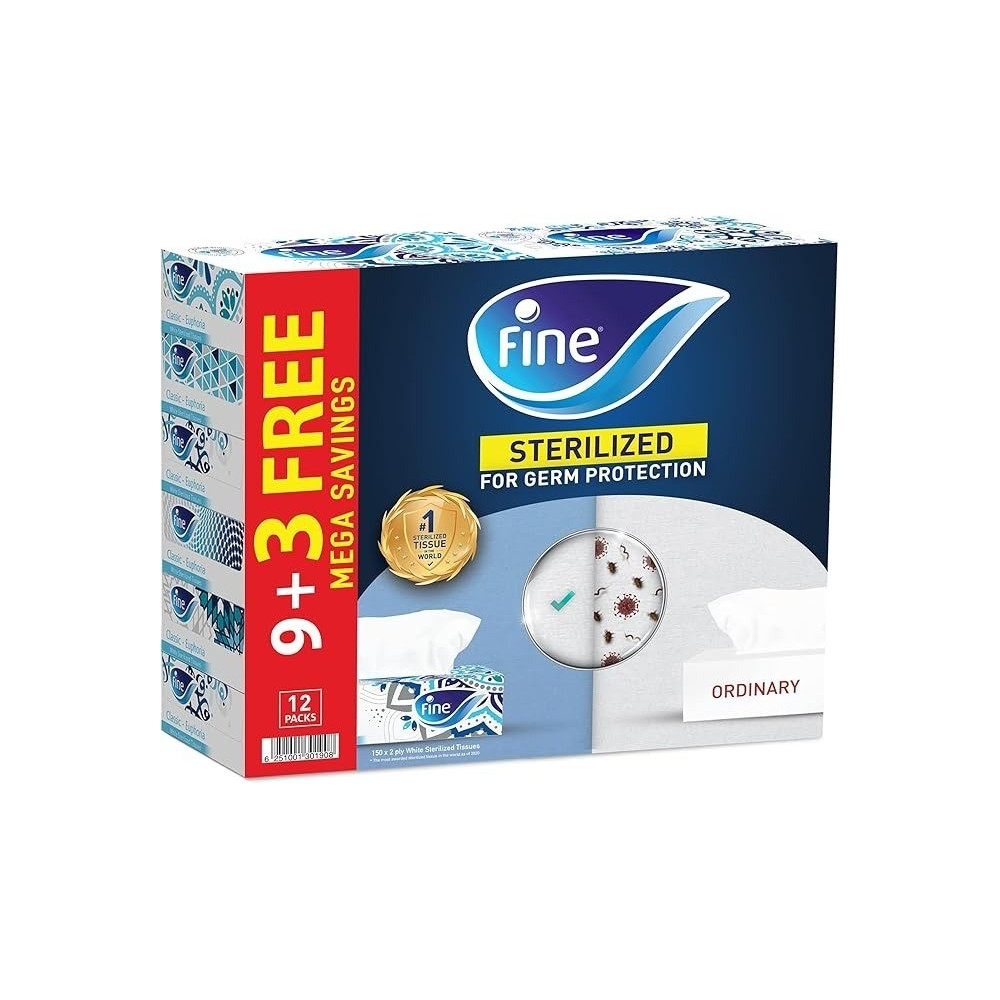 Fine Classic Euphoria Facial Tissue, Pack Of 12