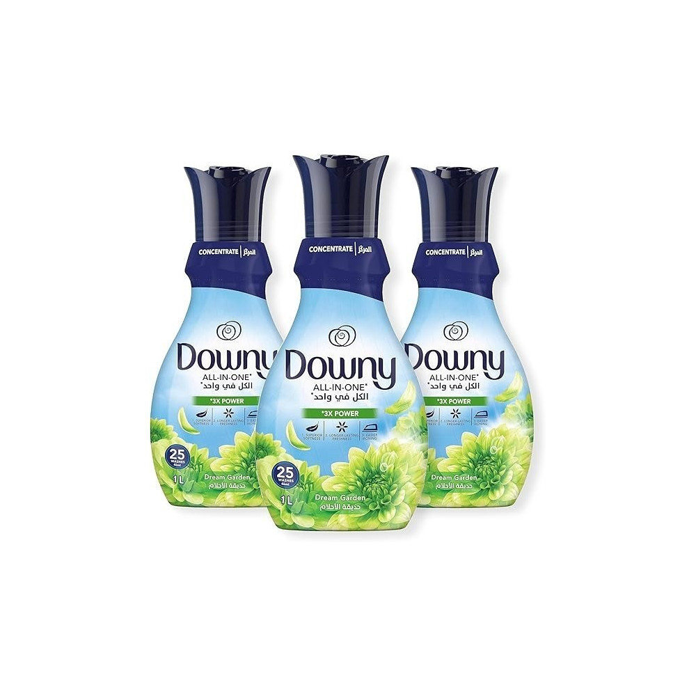 Downy Concentrate Fabric Softener Dream Garden, 1 Litre, Pack Of 3