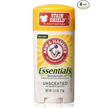 Arm & Hammer Essentials Natural Deodorant Unscented, 74 ml, Pack Of 4