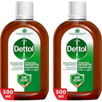 Dettol Antiseptic Antibacterial Disinfectant Liquid, Pack Of 2, 500 ml