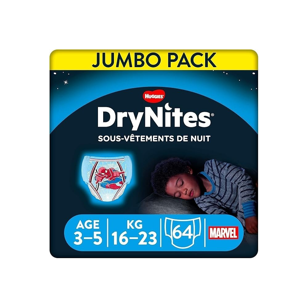 Huggies Drynites Pyjama Pants, 3-5 Years, 4 x Jumbo Packs, 64 Pants