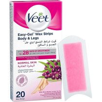 Veet Professional Hair Removal Easy-Gel Legs And Body 20 Wax Strips