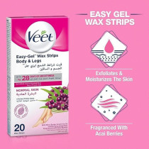 Veet Professional Hair Removal Easy-Gel Legs And Body 20 Wax Strips