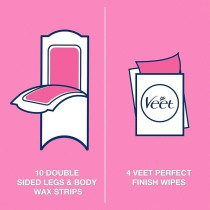 Veet Professional Hair Removal Easy-Gel Legs And Body 20 Wax Strips
