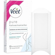 Veet Ready To Use Full Body Waxing Kit For Sensitive Skin, 20 Wax Strips