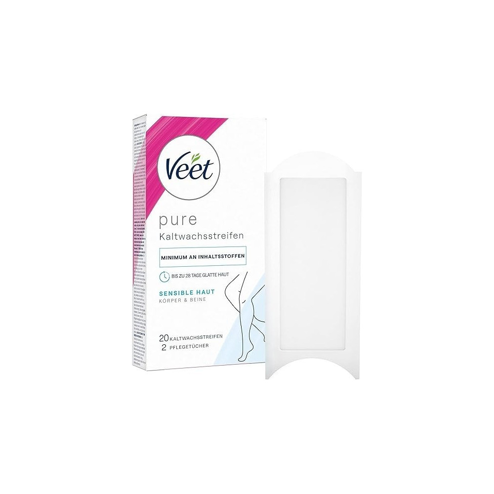 Veet Ready To Use Full Body Waxing Kit For Sensitive Skin, 20 Wax Strips