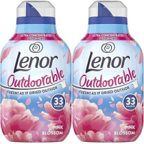 Lenor All-Weather Liquid Fabric Softener Pack 2 x 33 Washes Pink Blossom