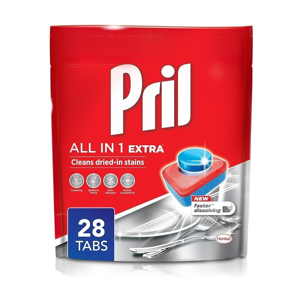 Pril All In 1 Automatic Dishwashing Tablets, 28