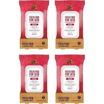 Farmskin Freshfood For Skin Facial Cleansing Wipes Makeup Daily Remover Pomegranate For Dry Skin, Pack Of 4, 60 Count