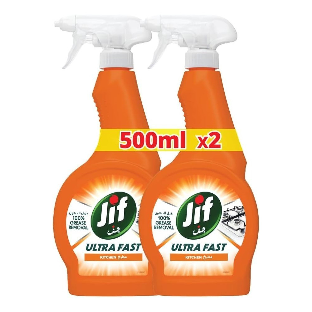 Jif Ultra Fast Cleaner Spray For Kitchen, 500 ml x Pack Of 2