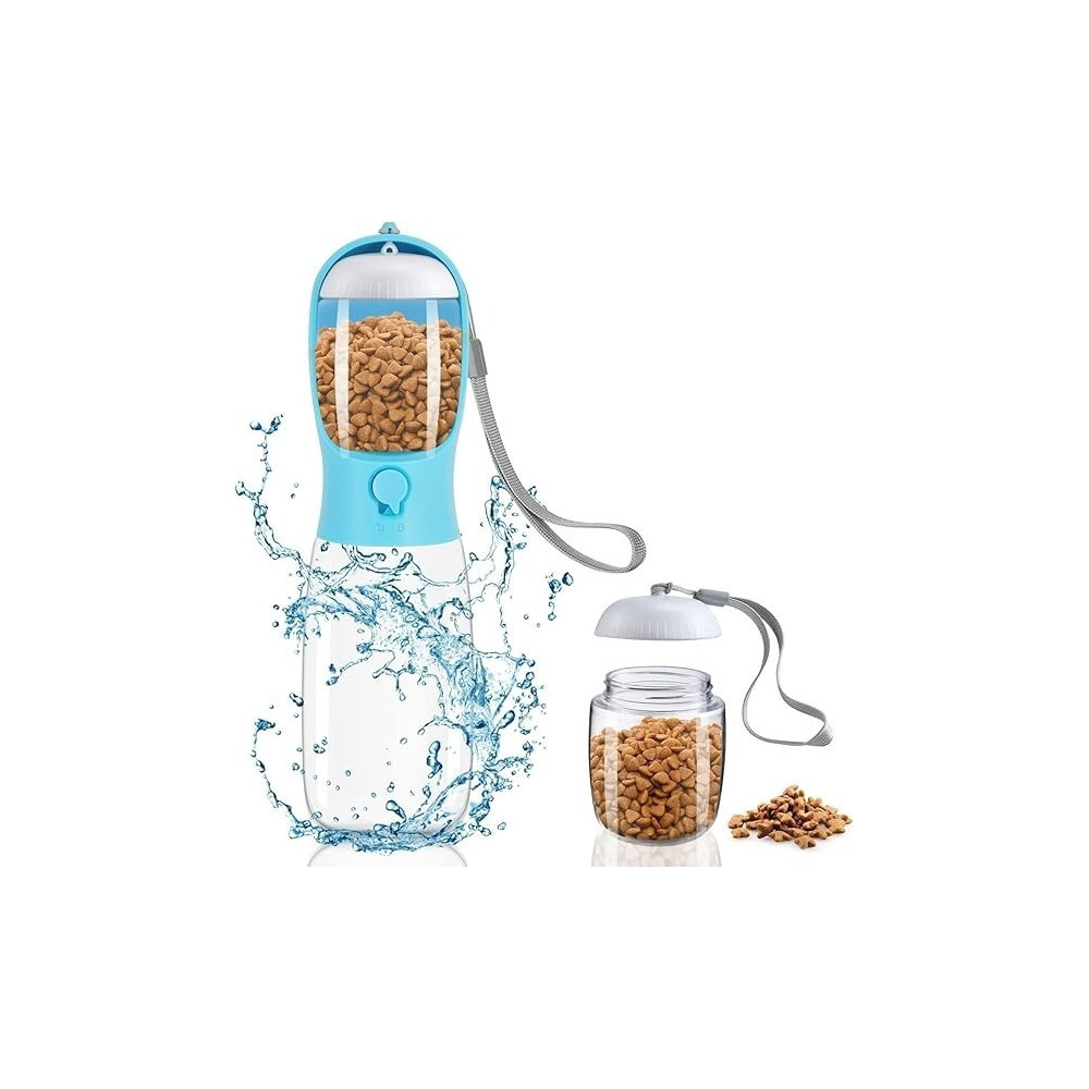 MorFez 2 in 1 Portable Water Bottle For Dogs, Blue