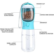 MorFez 2 in 1 Portable Water Bottle For Dogs, Blue
