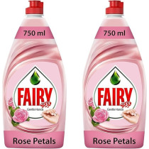 Fairy Gentle Hands Dishwashing Liquid Soap, Rose Petals, 2 x 750Ml