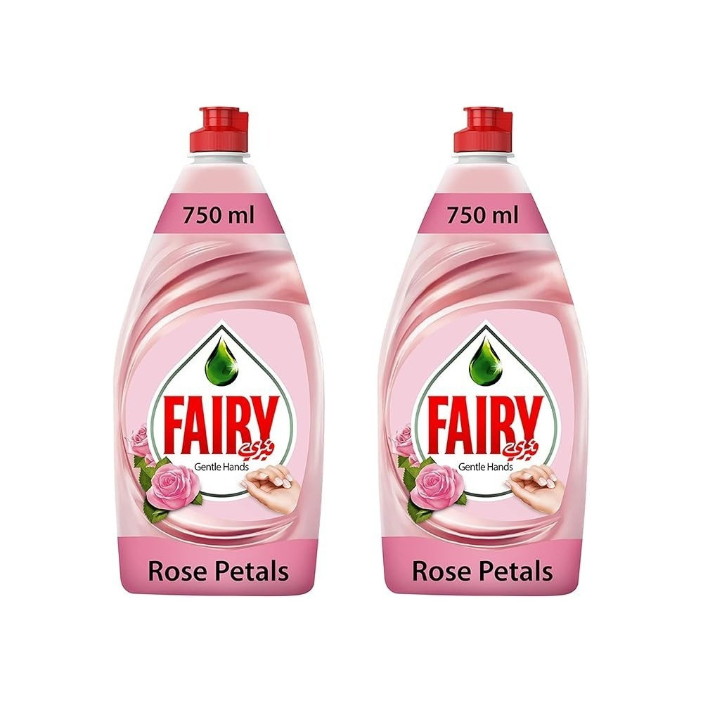 Fairy Gentle Hands Dishwashing Liquid Soap, Rose Petals, 2 x 750Ml