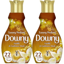 Downy Perfume Collection, Concentrate Fabric Softener, Feel Luxurious, Vanilla And Cashmere Musk, 2 x 0.88L