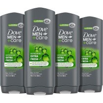 Dove Men Plus Care Body Wash Extra Fresh 4 Count For Mens Skin Care Body Wash Effectively Washes Away Bacteria While Nourishing Your Skin, 4 x 532 Ml