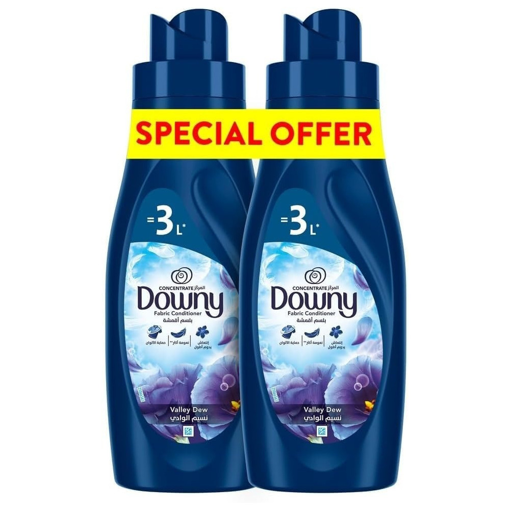 Downy Valley Dew Fabric Conditioner Value Pack, 2 x 1 Litre