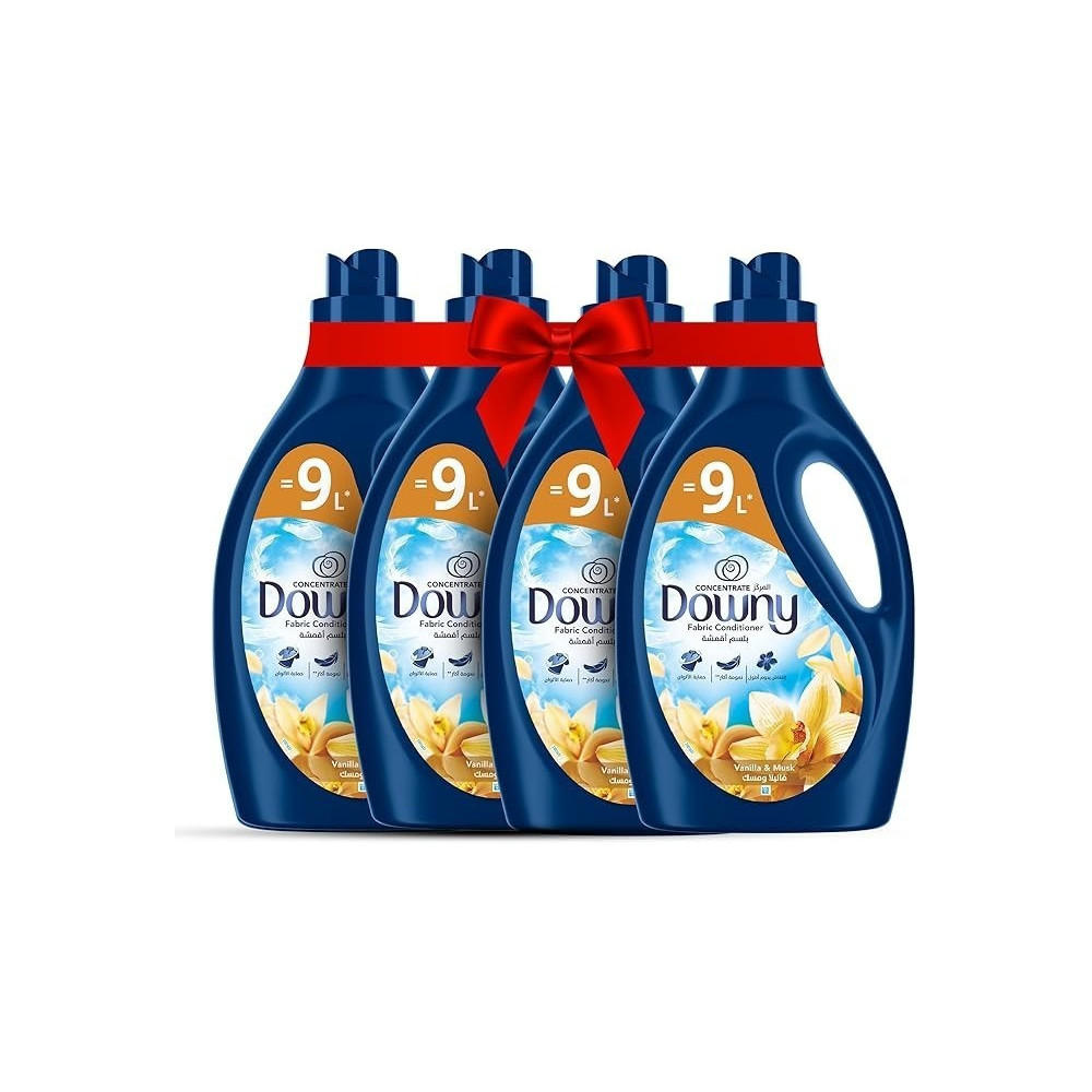 Downy Fabric Conditioner, Concentrate, Vanilla And Musk Variant, Color Protection, More Softness, Longer Lasting Freshness, 3L, Pack Of 4