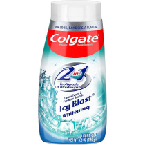 Colgate 2-In-1 Whitening Toothpaste Gel And Mouthwash, Icy Blast, 130 G