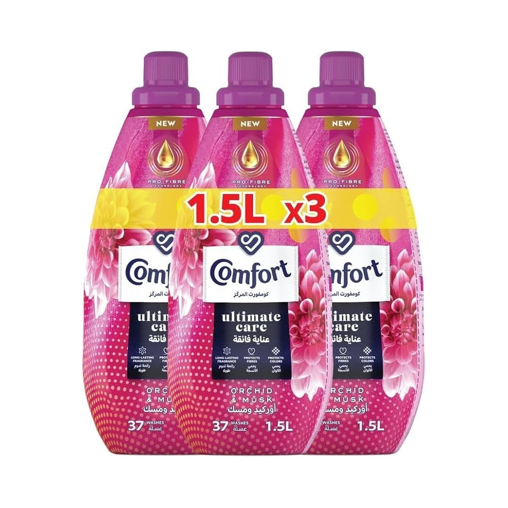Comfort Concentrated Fabric Softener, Orchid And Musk, 1.5L, Pack Of 3
