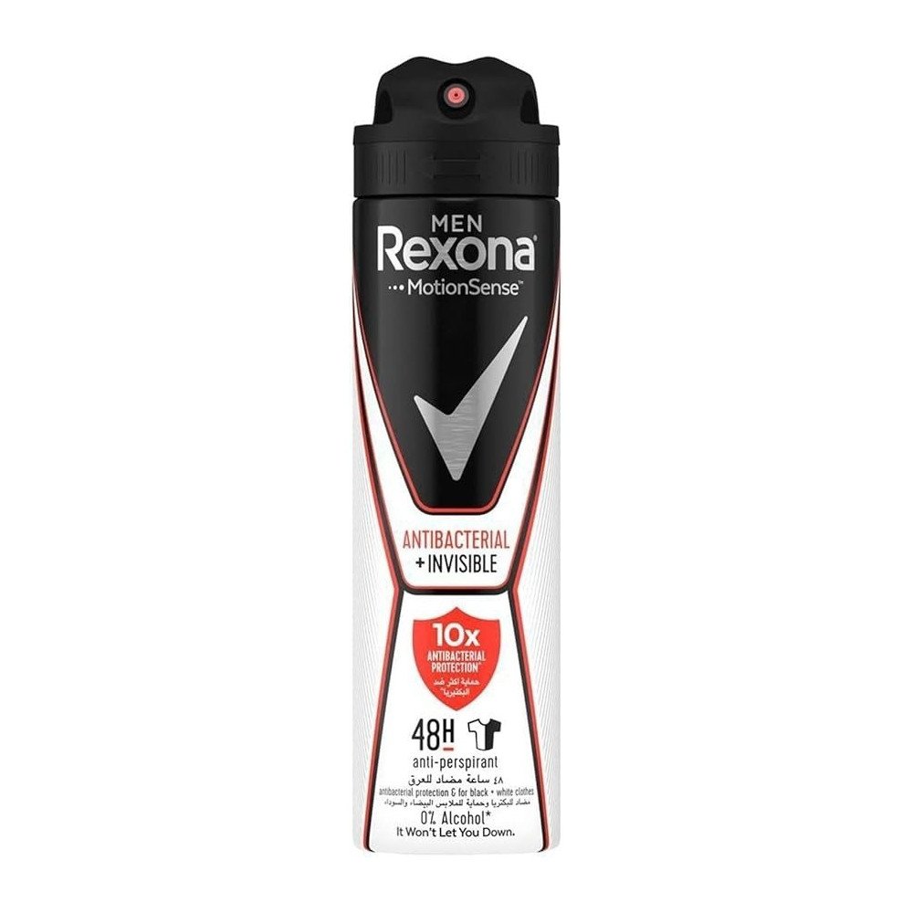 Rexona Men Antiperspirant Antibacterial Invisible, 150 Ml