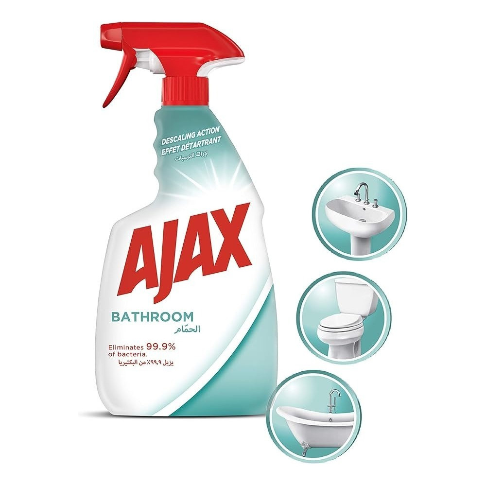 Ajax Expert Surface Cleaner Trigger, Disinfectant Bathroom Cleaner, Toilet Salt And Soap Remover Spray, 500 Ml