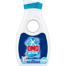 Omo Liquid Laundry Detergent, Active, 100Percentage Stain Removal In Just One Wash, 900 Ml