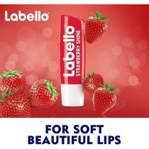 Labello Strawberry Shine Lip Balm, 24H Melt-In Moisture, With Shea Butter And Natural Oils Enriched With Vitamins, With Natural Ingredients, Mineral Oil Free, Vegan, 4.8G, Pack Of 2